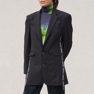 ARIES ARISE - TAILORED JACKET WITH ZIPS - BLACK - SZ S